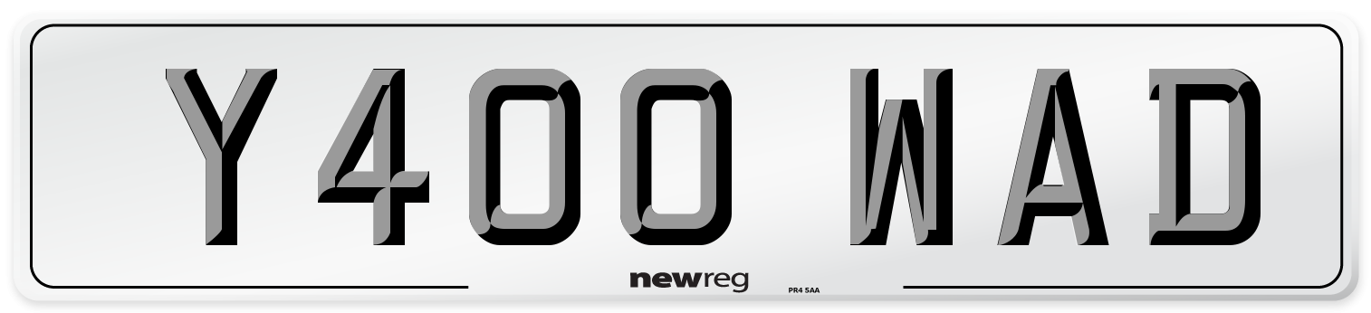 Y400 WAD Number Plate from New Reg